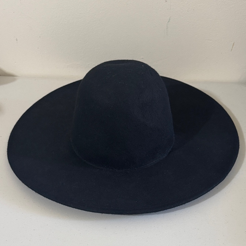 Anthropologie Midnight Blue Wide-Brim Hat